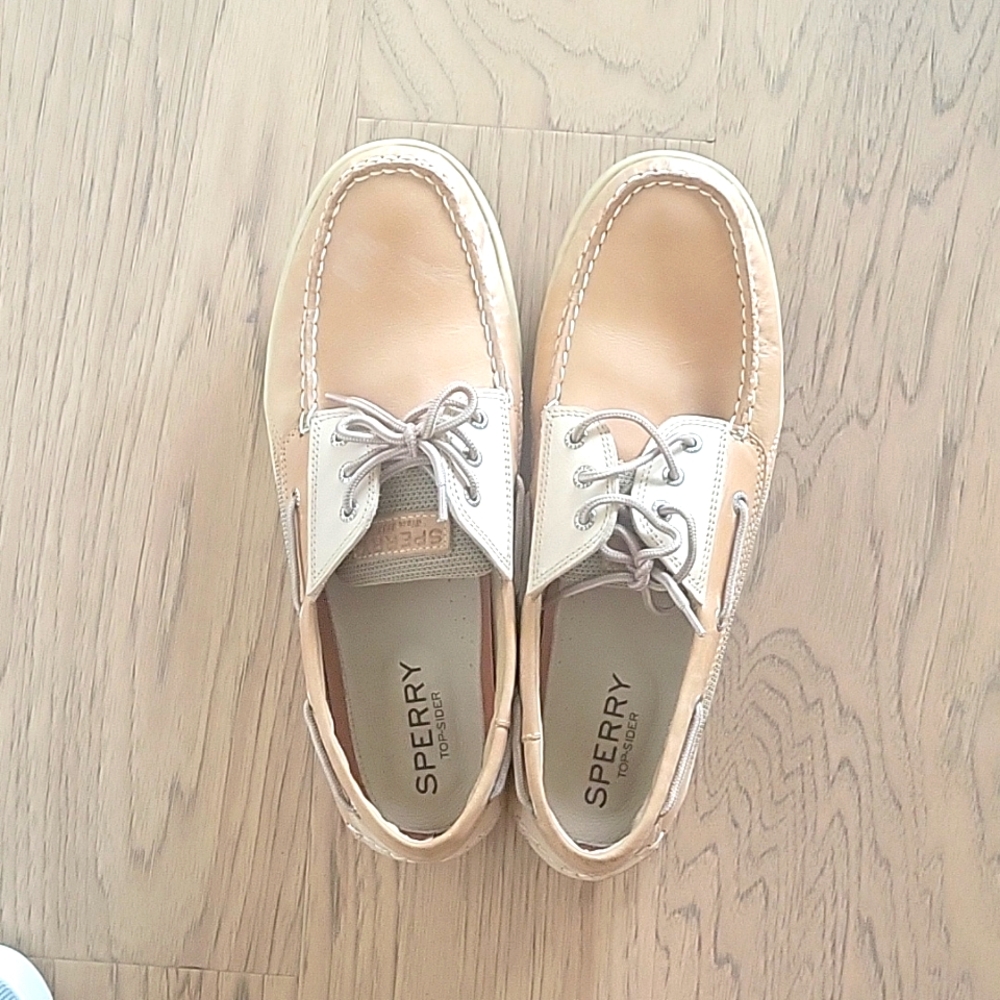 MINT Sperry topsider Men's boat shoe 13 tan Billfish 3-Eye Boat Shoe